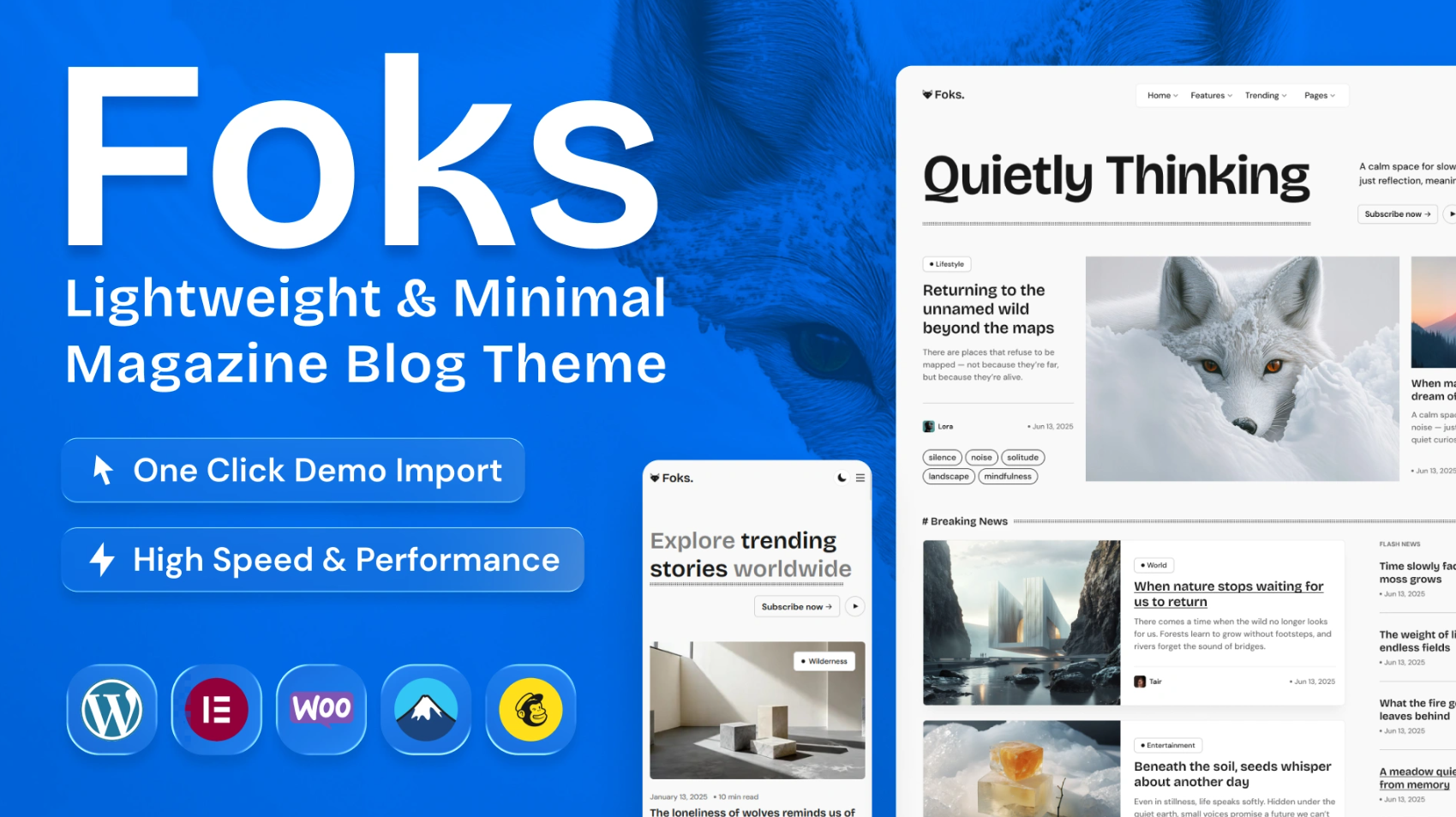 Foks - Lightweight Minimal Magazine & Blog WordPress Theme